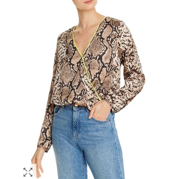Snake Print Crossover Top***Small $95 - Picture 2 of 6